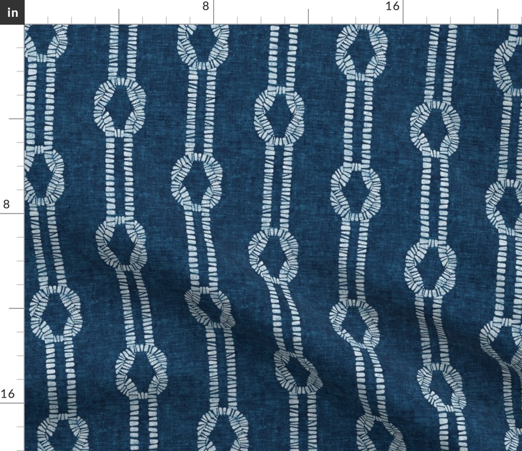 nautical rope knots - square knot - coastal (dark blue) - LAD21
