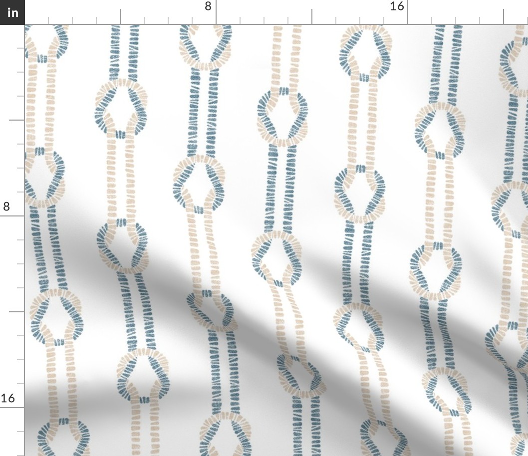 nautical rope knots - square knot - coastal (blue/beige) - LAD21