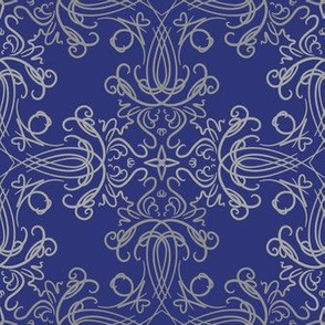 Whiplash Damask - Denim