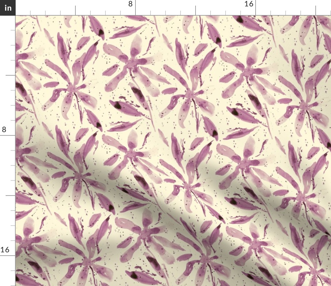 Bloom in Positano - watercolor loose florals with splatters for modern home decor a321-12