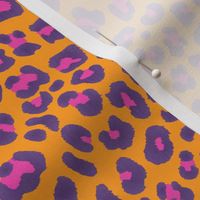 Animalier-Leopard Print-Purple & Hot Pink On Orange-M