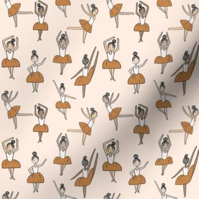 SMALL ballet fabric - ballerina, muted boho dancer fabric