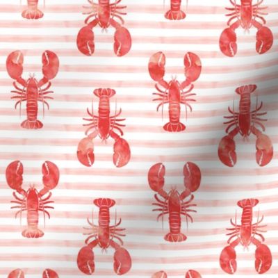 (2.25" scale) lobsters - pink stripes - C21