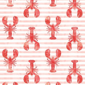 (2.25" scale) lobsters - pink stripes - C21