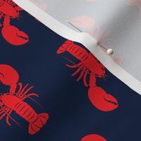 (2.25" scale) lobsters - red on navy - C21