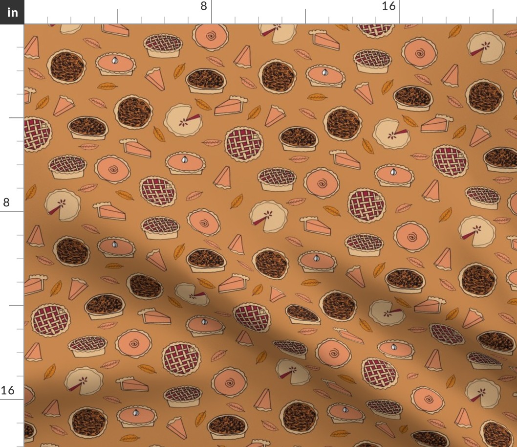 pie fabric - pumpkin pie design 