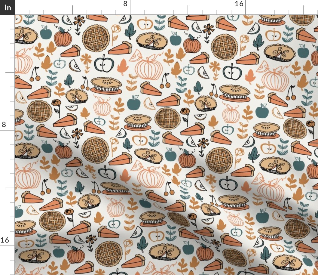 pie fabric - cute pies design, thanksgiving fabric