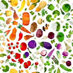 Watercolor rainbow veggies rotated