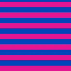 Horizontal Awning Stripe Pattern - Vivid Magenta and Sapphire Blue