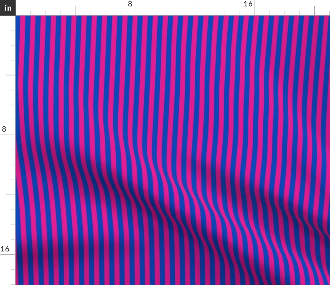 Vertical Bengal Stripe Pattern - Vivid Magenta and Sapphire Blue