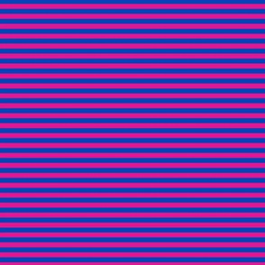 Small Horizontal Bengal Stripe Pattern - Vivid Magenta and Sapphire Blue