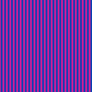 Small Vertical Bengal Stripe Pattern - Vivid Magenta and Sapphire Blue