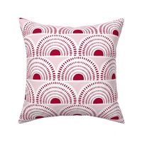 Aurora - Red And Soft Pink Geometric Large Scale