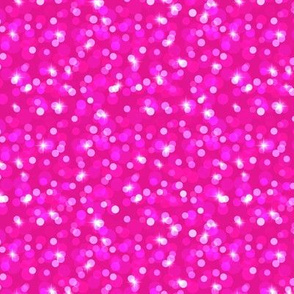 Small Sparkly Bokeh Pattern - Vivid Magenta Color