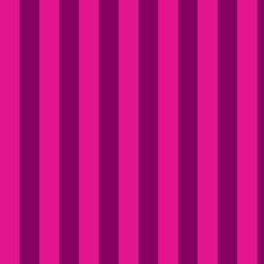 Vertical Awning Stripe Pattern - Vivid Magenta and Rich Plum