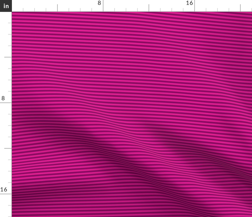 Small Horizontal Bengal Stripe Pattern - Vivid Magenta and Rich Plum