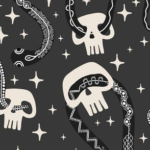 halloween skulls and snakes