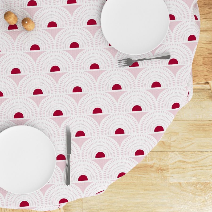 Aurora - Light Pink & Red Geometric Large Scale