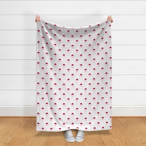 Aurora - Light Pink & Red Geometric Large Scale