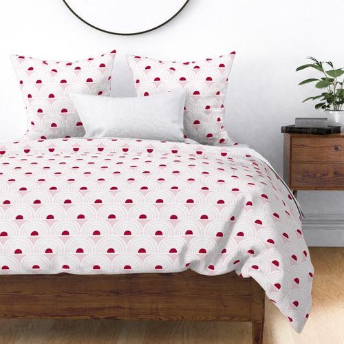 Aurora - Light Pink & Red Geometric Large