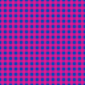 Small Gingham Pattern - Vivid Magenta and Sapphire Blue