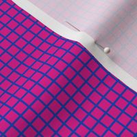 Small Grid Pattern - Vivid Magenta and Sapphire Blue