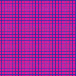 Small Grid Pattern - Vivid Magenta and Sapphire Blue