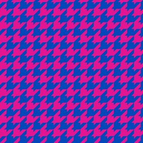 Houndstooth Pattern - Vivid Magenta and Sapphire Blue
