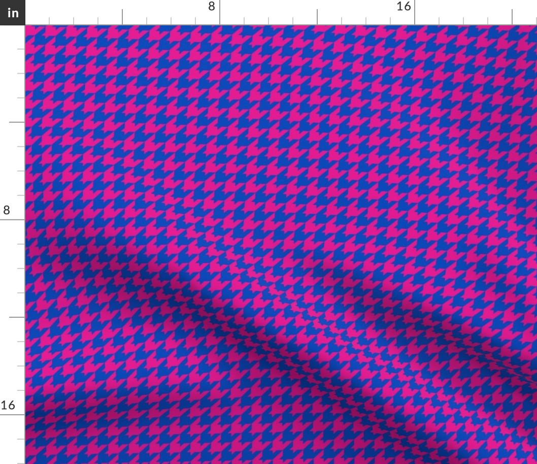 Houndstooth Pattern - Vivid Magenta and Sapphire Blue