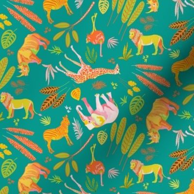 Jungle Animal Toss in Teal