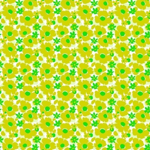 60's floral lime green