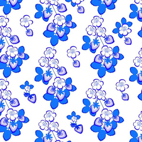 Blue and blue strawberry chintz 