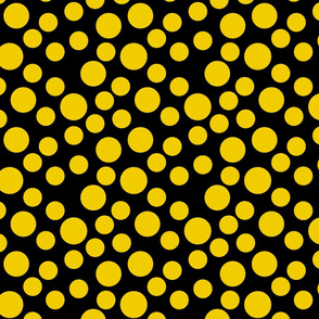Dots of all Sizes_Yellow on Black_7x7
