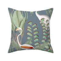 Herons in marsh slate, large