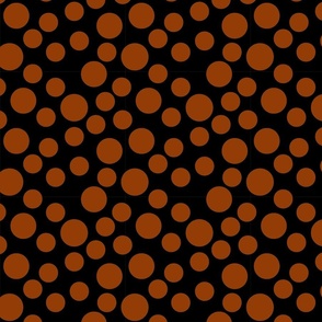  Dots of all Sizes_Copper on Black_7x7