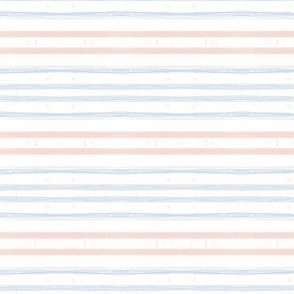 Peach and blue horizontal stripes on white background
