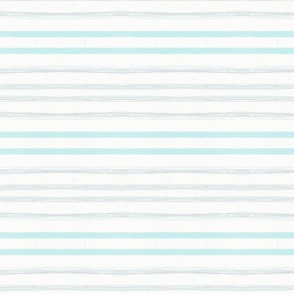 Horizontal stripes, white, turquoise, gray