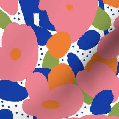 Dotty Floral Pink and Orange