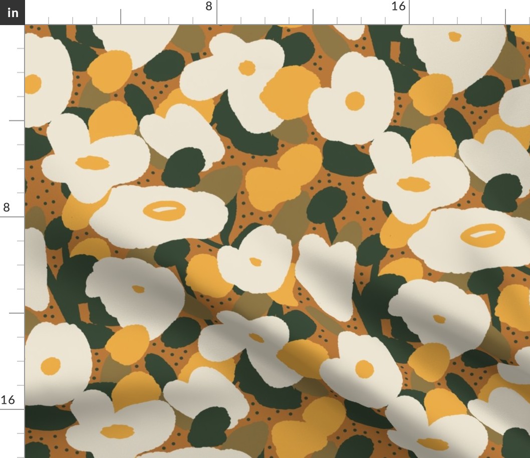 Dotty Floral Yellow and Pumpkin