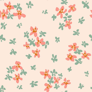 Large scale - Ditsy darling blooms vector pattern.