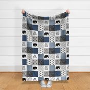 So Very Loved//Woodland//Navy - Wholecloth Cheater Quilt