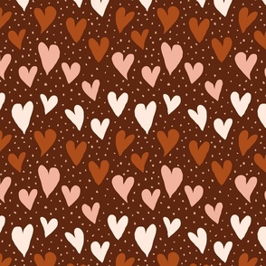Heart for wedding Dark brown Ombre Medium scale