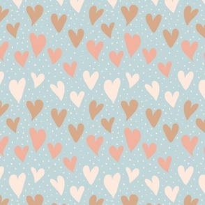 Heart for wedding Dusty blue and golden Ombre Medium scale