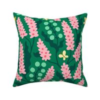 Pink Lavender on green (jumbo)