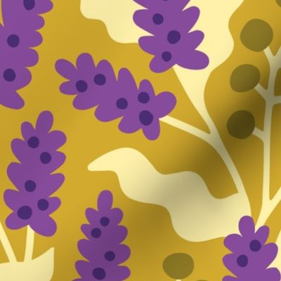 Purple lavender on yellow (jumbo)