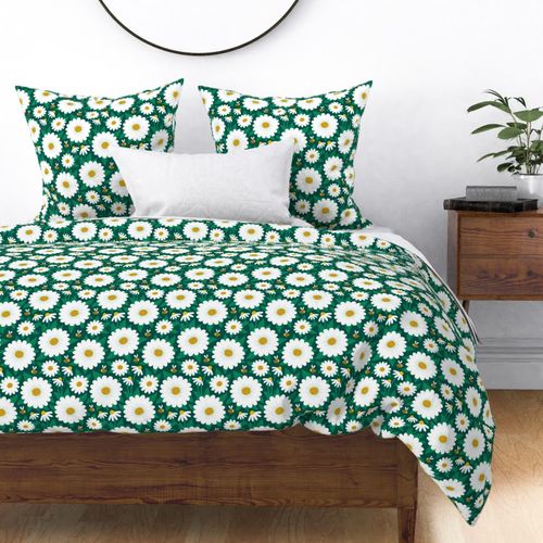 Daisy on dark green