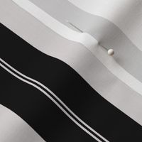 Cream White and Jet Black Cabana Beach Lined Stripes