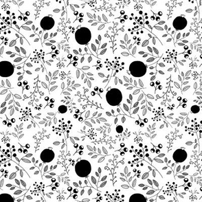black and white floral - small scale
