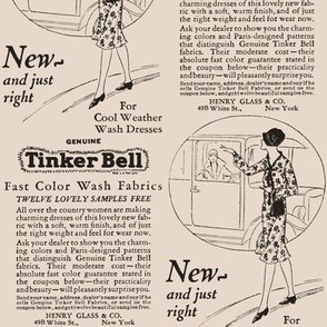 1926 Tinker Bell fabric company ad