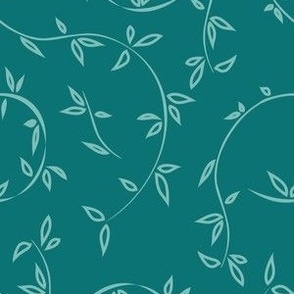 Lines of Vines in Teal and Sea Glass Paducaru